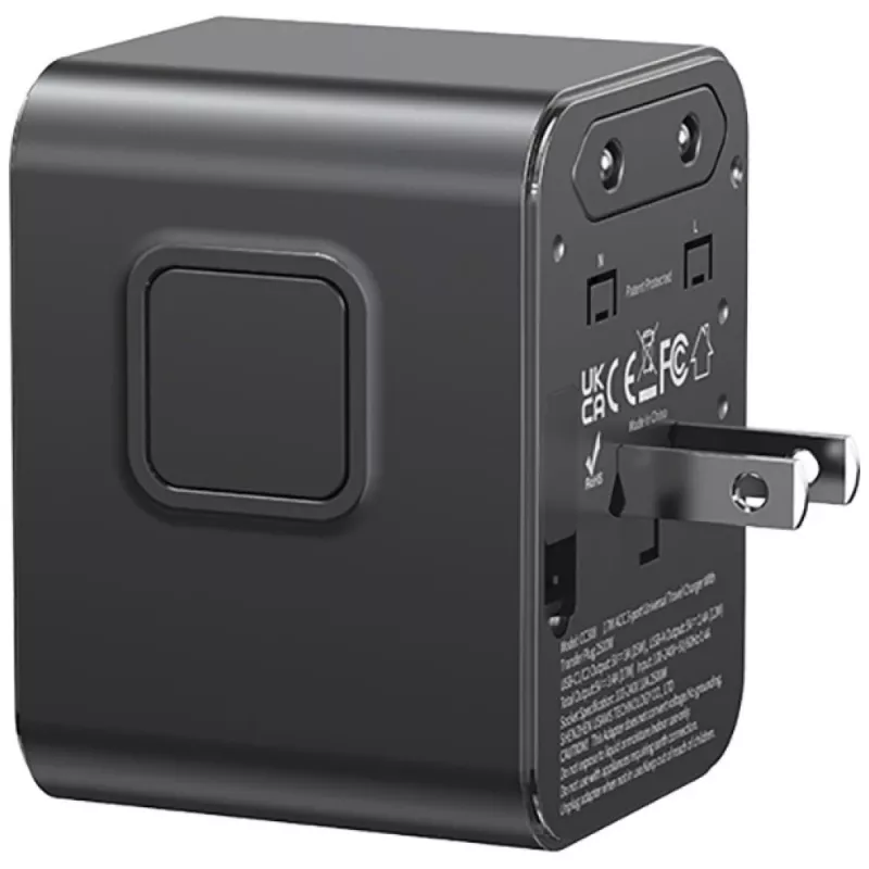 USAMS adaptador de viaje CC308 17W 4en1 US/AU/EU/UK negro