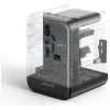 USAMS adaptador de viaje CC308 17W 4en1 US/AU/EU/UK negro