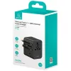 USAMS adaptador de viaje CC308 17W 4en1 US/AU/EU/UK negro