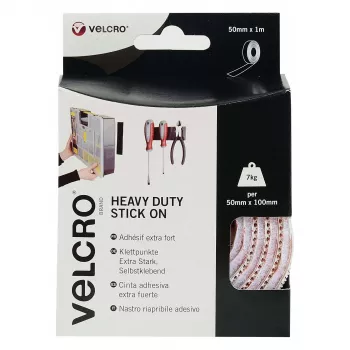 VELCRO Brand cinta de velcro autoadhesiva Heavy Duty, blanca, 50mm x 1m