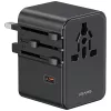 USAMS Adaptador de viaje CC310 70W 3xUSB-C US/AU/EU/UK Negro