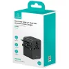 USAMS Adaptador de viaje CC310 70W 3xUSB-C US/AU/EU/UK Negro