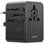 USAMS Adaptador de viaje CC310 70W 3xUSB-C US/AU/EU/UK Negro