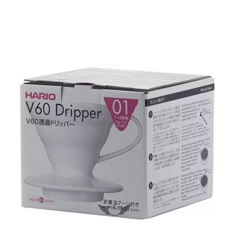 Hario Cafetera de goteo cerámica V60-01 Blanca