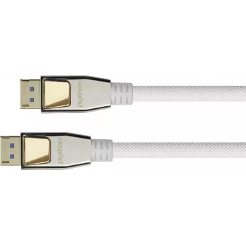 GOOD CONNECTIONS PREMIUM Cable DisplayPort 2.0, 54 Gbit/s, UHBR 13.5, 4K @240Hz / 8K @60Hz, Conector macho de metal, Cobre, 2m Blanco