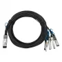 BlueOptics Cable breakout Direct Attach BlueLAN pasivo compatible con Intel XXV4DACBL1M 100GBASE-CR4 QSFP28 a 4x25GBASE-CR SFP28, 1m, AWG26
