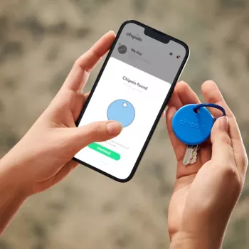 Chipolo POP rastreador Bluetooth con batería intercambiable para iOS y Android, azul
