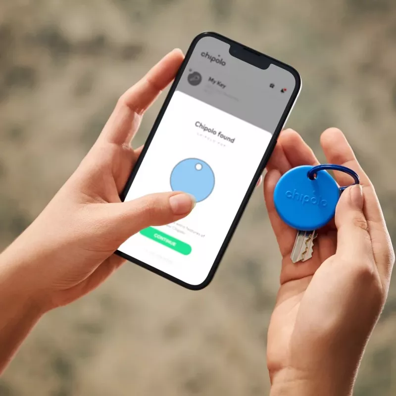Chipolo POP rastreador Bluetooth con batería intercambiable para iOS y Android, azul
