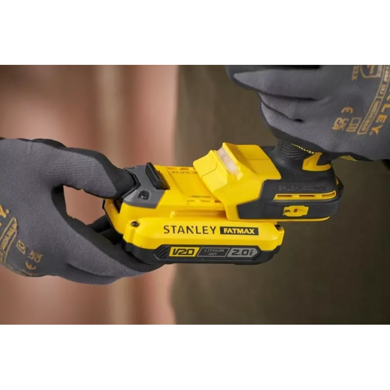 STANLEY FATMAX SFMCD726D2T atornillador percutor inalámbrico sin escobillas 18V (2 baterías de 2,0Ah, cargador, maletín TSTAK)