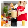 MPM MBL-37 Batidora, 500 W, Vaso de Cristal 1,5 L, Cuchilla de Acero Inoxidable, 2 Velocidades, Función Pulse, Tritura Hielo, Negro
