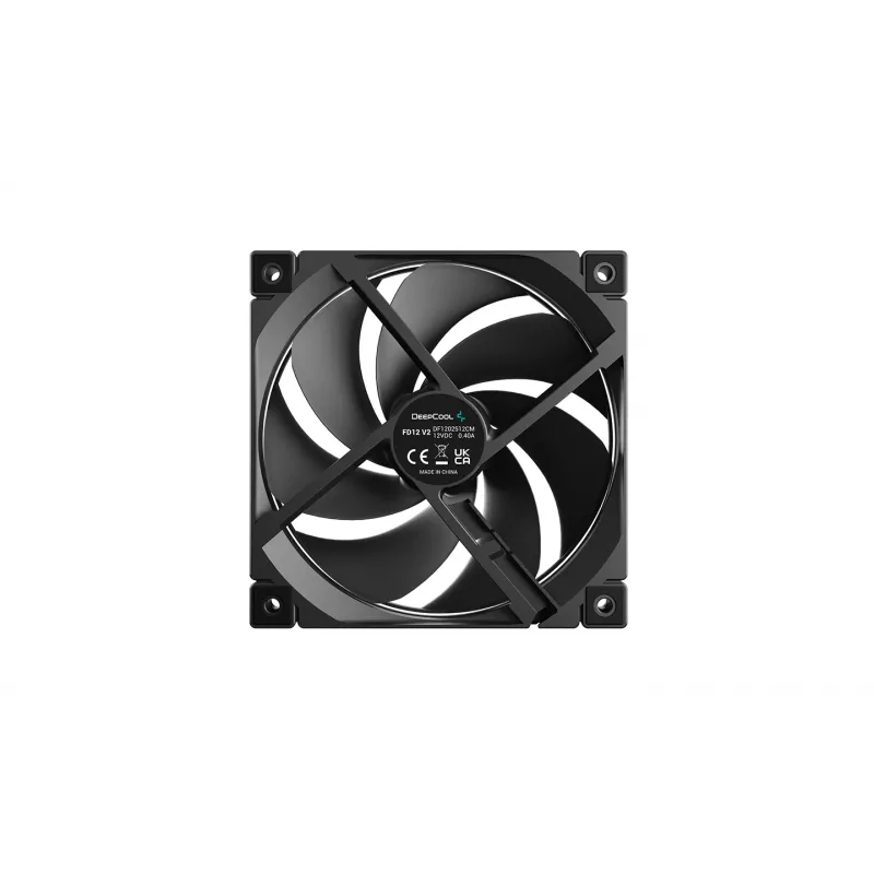 Deepcool FD12 V2 Ventilador de Caja 120mm Negro, 4-Pin PWM, Rodamiento Hidrodinámico