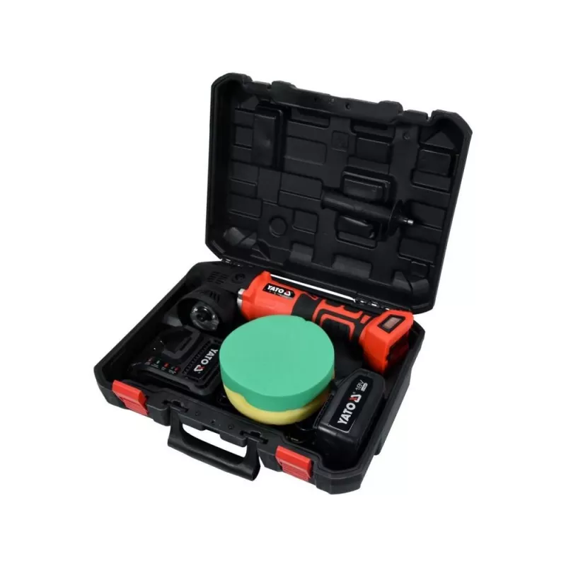 Yato YT-82920 Pulidora de Coche 5000 rpm 1200W Pulidora Rotativa con Velocidad Variable, Arranque Suave, Disco de 180 mm, Cable de 5 m