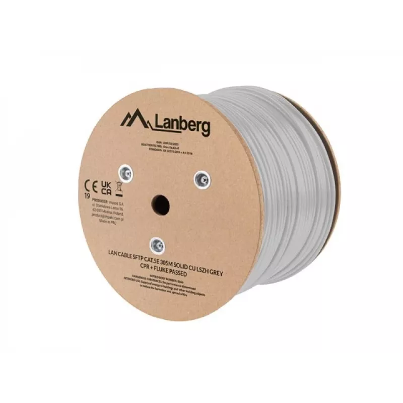 LANBERG Cable de Red SFTP Cat.5e 305m Cobre Sólido LSZH Gris