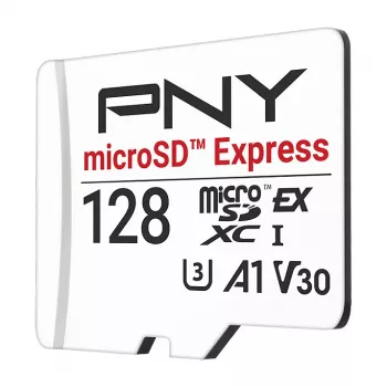 PNY 128GB microSDXC Express Card UHS-I U3 V30 A1 con adaptador SD