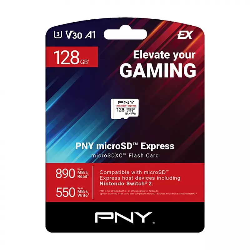 PNY 128GB microSDXC Express Card UHS-I U3 V30 A1 con adaptador SD