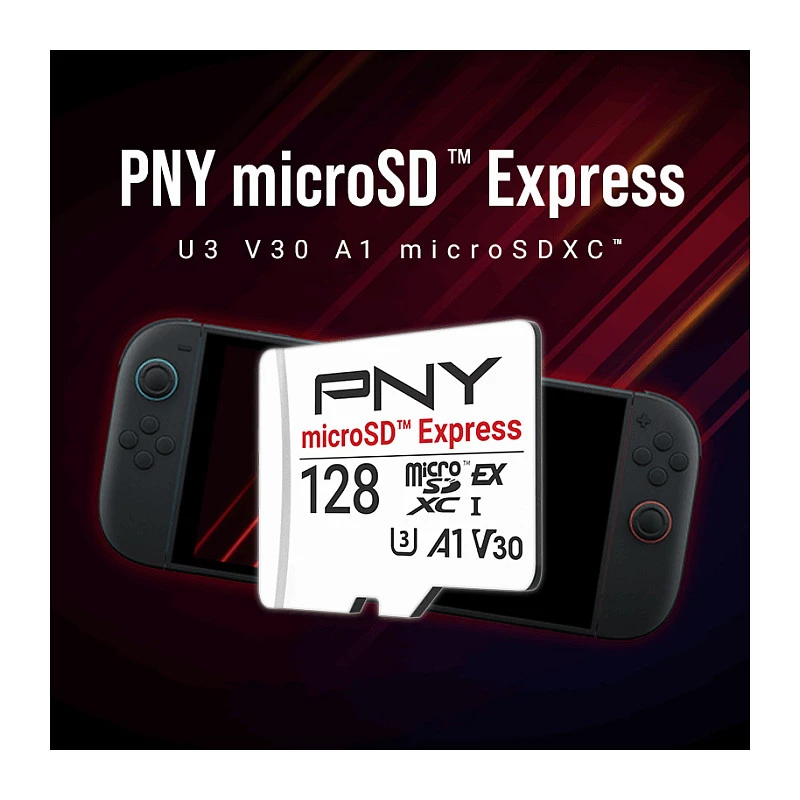 PNY 128GB microSDXC Express Card UHS-I U3 V30 A1 con adaptador SD