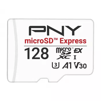 PNY 128GB microSDXC Express Card UHS-I U3 V30 A1 con adaptador SD