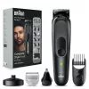 Braun MGK7491 Kit de arreglo personal 17 en 1 Multi-Grooming Style, Negro/Plata, inalámbrico, Li-Ion, 100 min de autonomía