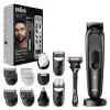 Braun MGK7491 Kit de arreglo personal 17 en 1 Multi-Grooming Style, Negro/Plata, inalámbrico, Li-Ion, 100 min de autonomía