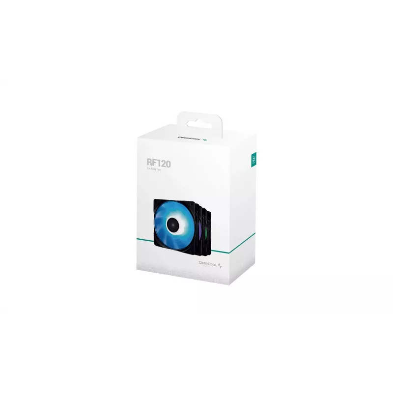 DeepCool RF120 Ventilador de caja RGB PWM 120mm 3 en 1 (Negro, pack de 3)