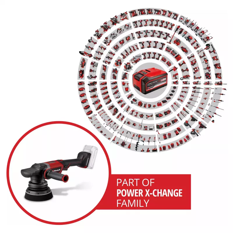 EINHELL Professional Lijadora excéntrica a batería CP-EP 18/125 Li BL-Solo, 18V, 125mm, Rojo/Negro, herramienta sin batería