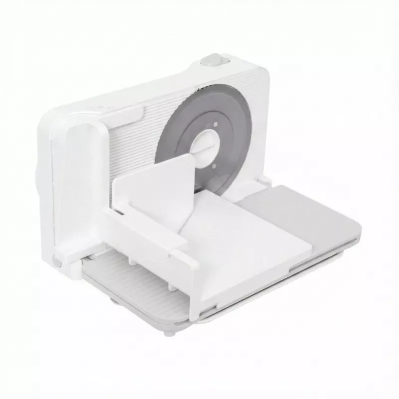 SMAPP 393.5 Cortadora eléctrica de fiambres, plegable, 150 W, cuchilla de acero inoxidable, Blanco