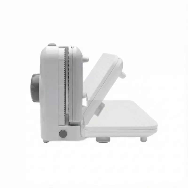 SMAPP 393.5 Cortadora eléctrica de fiambres, plegable, 150 W, cuchilla de acero inoxidable, Blanco