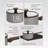 Maestro MR-1211-18S Olla con tapa 18cm 1,9L Acero inoxidable gris