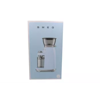 Smeg CGF03WHEU molinillo de café estilo años 50, 15 niveles de molienda, depósito de granos de 240 g, 150 W, blanco