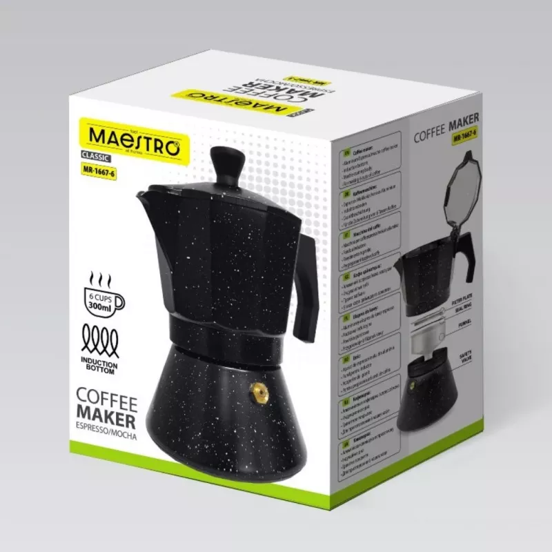 Maestro Granite MR-1667-3 Cafetera moka 150ml 3 tazas gris