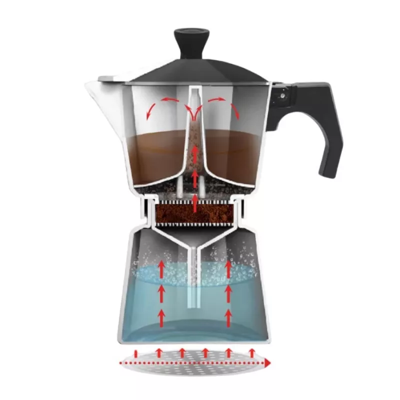 Maestro Granite MR-1667-3 Cafetera moka 150ml 3 tazas gris