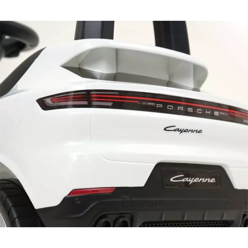 MILLY MALLY Vehículo infantil Porsche Cayenne S blanco - Coche eléctrico para niños con batería de 12V, mando a distancia, luces LED