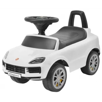 MILLY MALLY Vehículo infantil Porsche Cayenne S blanco - Coche eléctrico para niños con batería de 12V, mando a distancia, luces LED