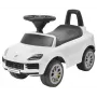 MILLY MALLY Vehículo infantil Porsche Cayenne S blanco - Coche eléctrico para niños con batería de 12V, mando a distancia, luces LED