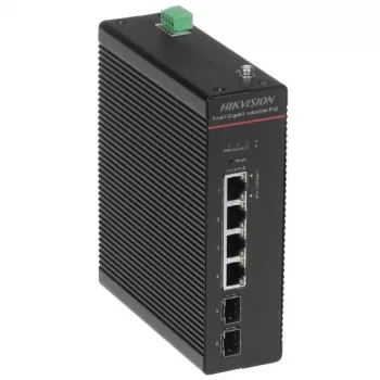 Hikvision DS-3T1506HP-SI-4P2F(O-STD)/NO POWER UNIT - Switch Gigabit PoE++ no gestionado - 4 puertos PoE+ + 2 uplink SFP - Presupuesto 60W
