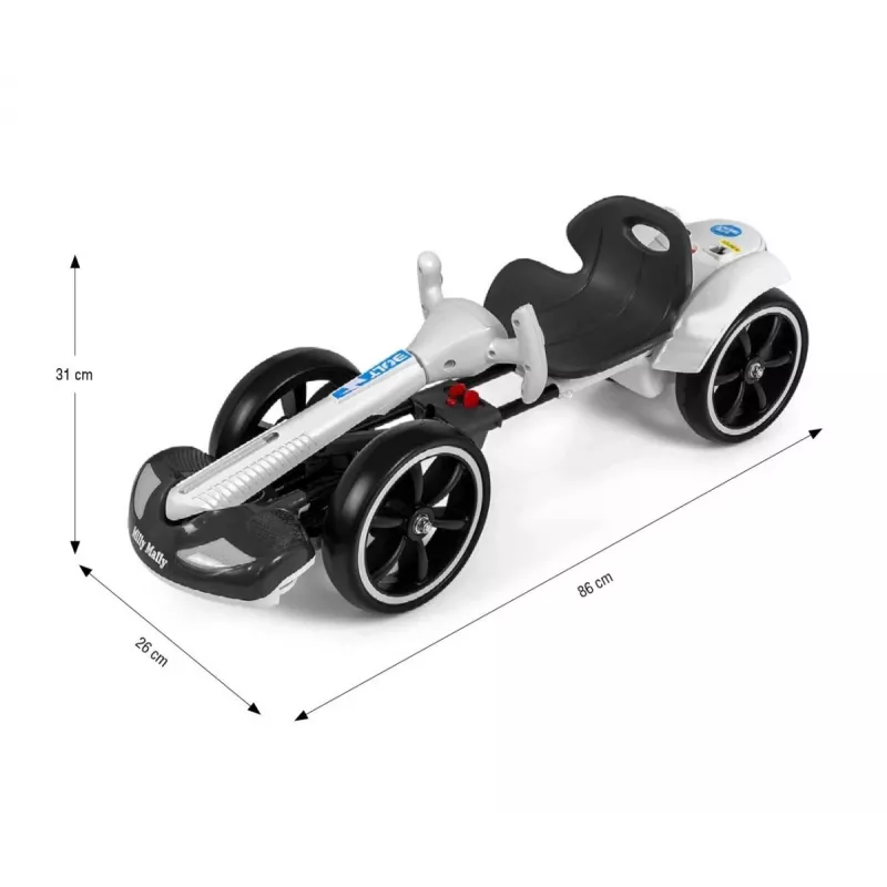 MILLY MALLY Go-kart a batería Bolt blanco