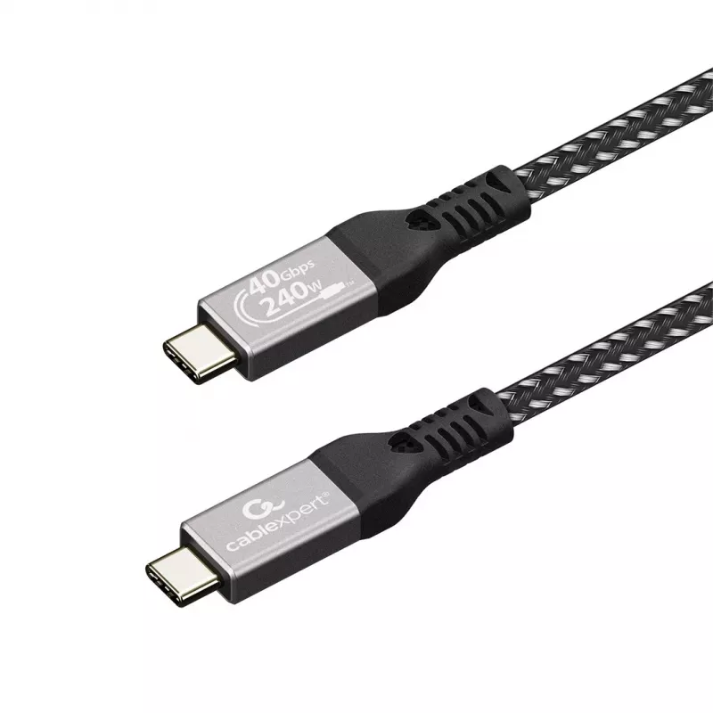 Gembird CCBP-USB4-CMCM240-0.5M Cable premium USB4 Type-C de carga y datos, 40 Gbit/s, 240 W, 0,5 m