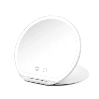Girmi BE03 Espejo de tocador con iluminación LED, aumento 1x/5x, acabado cromado