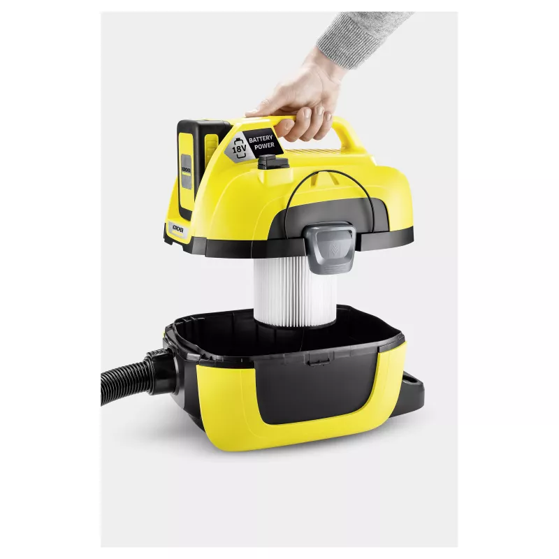 Kärcher WD 1 Compact Battery Set Aspirador de agua y polvo, 15L, 1000W