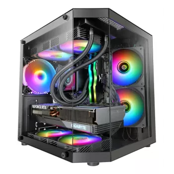 TACENS Mars Gaming MC-3TLITE Caja mini torre negra cristal templado FRGB