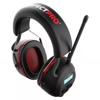 PerfectPro H-40 Auriculares de protección auditiva para obras con radio DAB+/FM, Bluetooth 5.2, SNR 30 dB, IPX4, USB-C, negro