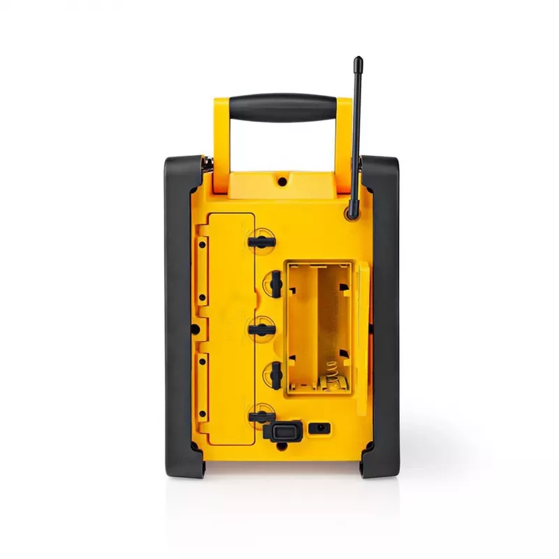 Nedis FM Radio RDFM3100YW - Radio FM portátil con Bluetooth y AUX, IPX5, amarillo
