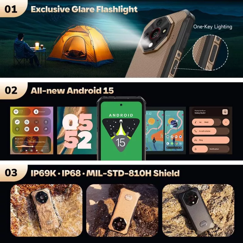 ULEFONE Armor X16 6GB/128GB Wasteland Shadow Smartphone resistente