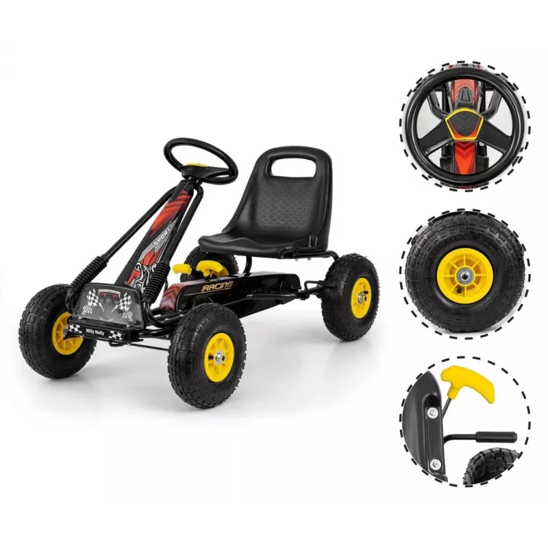 Kart de pedales Milly Mally Thor, negro
