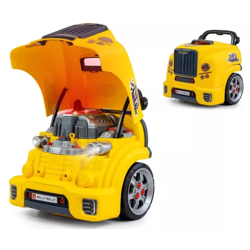 MILLY MALLY Taller mecánico Set con motor desmontable N-Gine Amarillo