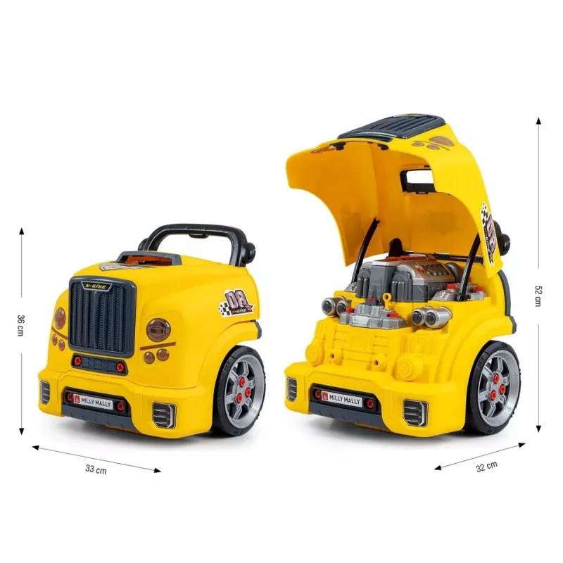 MILLY MALLY Taller mecánico Set con motor desmontable N-Gine Amarillo
