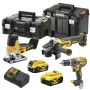 DEWALT DCK329P2T-QW 18V XR Set combinado a batería: taladro percutor de 2 velocidades y amoladora angular con 2 baterías de 5,0Ah, cargador y maletín T-STAK II