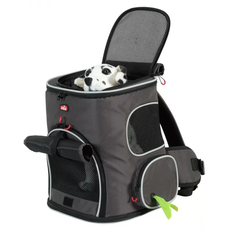 ZOLUX Nomad Mochila transportín para perros y gatos con compartimento para portátil - 33x29x40 cm, Gris antracita