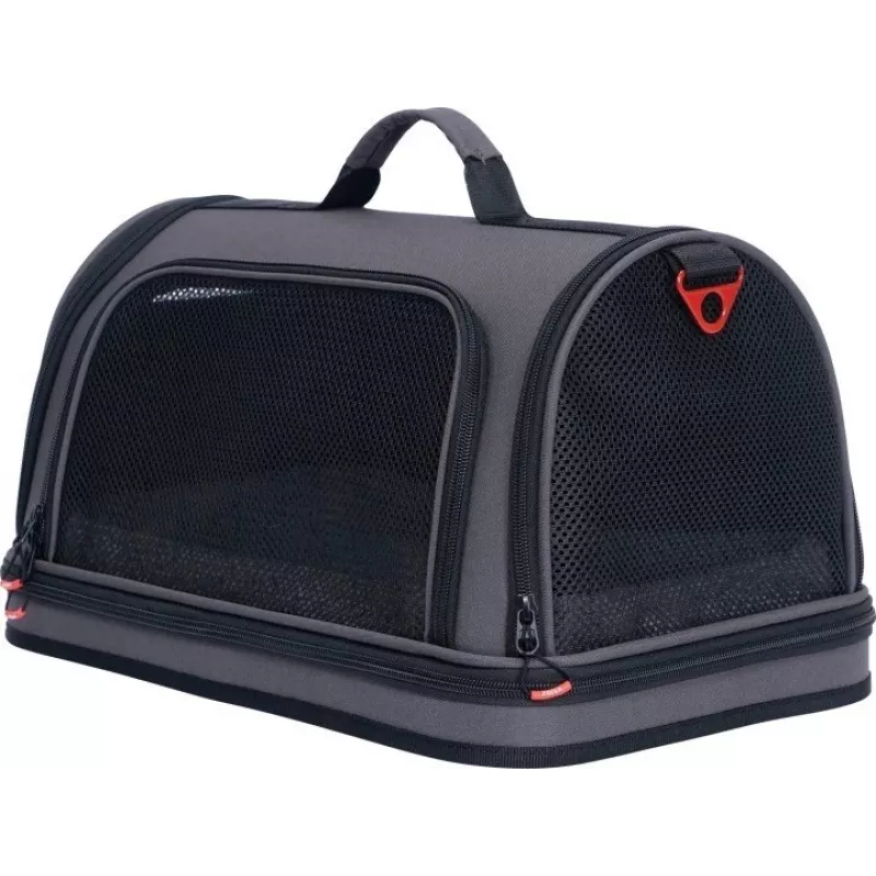 ZOLUX NOMAD M Bolsa de transporte reforzada para perros y gatos, Negro, 44,5x28x25 cm