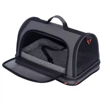 ZOLUX Nomad L Bolsa de transporte reforzada para perros y gatos, Negro, 50x32x29 cm